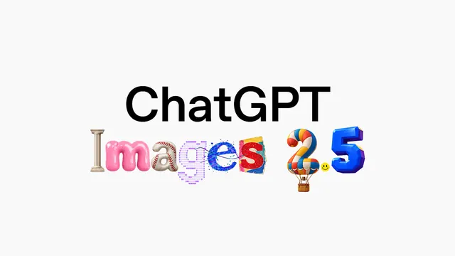 Official ChatGPT Images 2.5 launch artwork, with colorful letters and numerals on a light background.